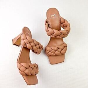Marc Fisher Hammy Braided Heel Sandal Brown Size 8